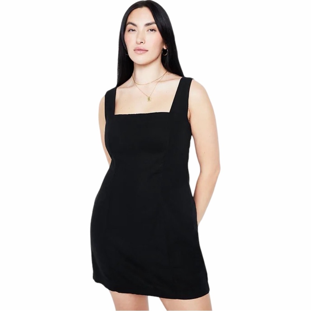 Old Navy Black Linen Blend Mini Dress